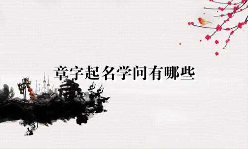章字起名学问有哪些