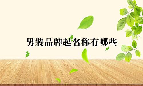 男装品牌起名称有哪些
