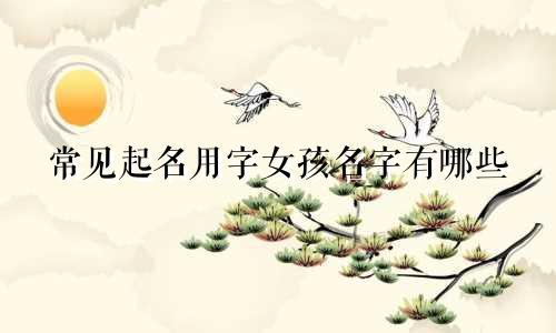 常见起名用字女孩名字有哪些