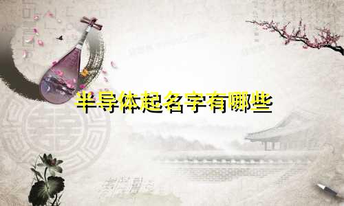半导体起名字有哪些