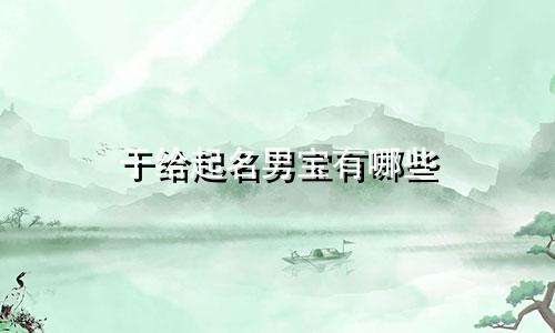 于给起名男宝有哪些