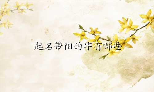 起名带阳的字有哪些