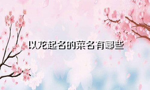以龙起名的菜名有哪些
