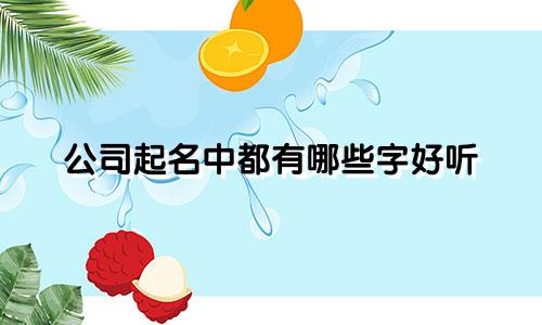 公司起名中都有哪些字好听