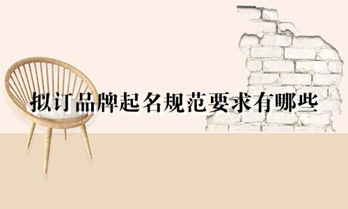 拟订品牌起名规范要求有哪些