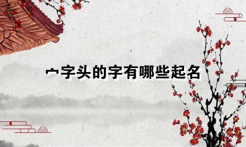 宀字头的字有哪些起名