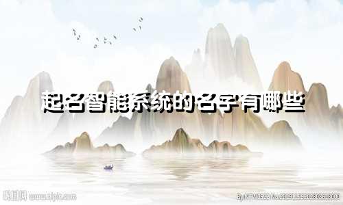 起名智能系统的名字有哪些