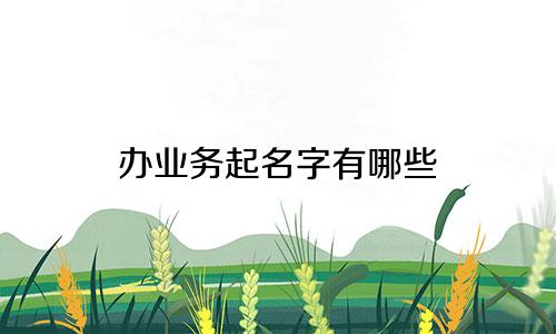 办业务起名字有哪些