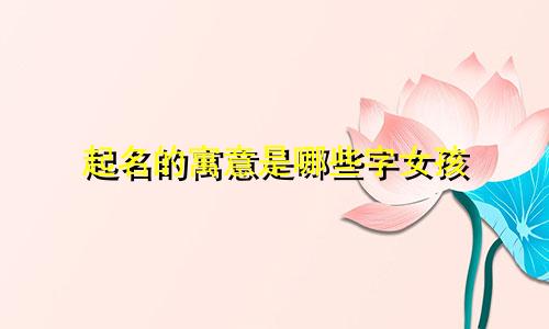 起名的寓意是哪些字女孩