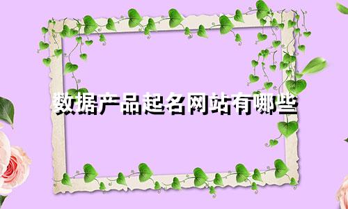 数据产品起名网站有哪些