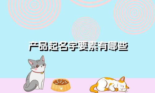 产品起名字要素有哪些