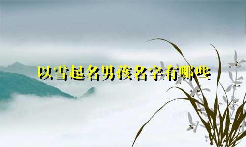 以雪起名男孩名字有哪些