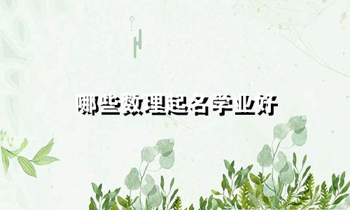 哪些数理起名学业好