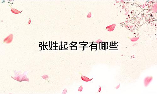 张姓起名字有哪些