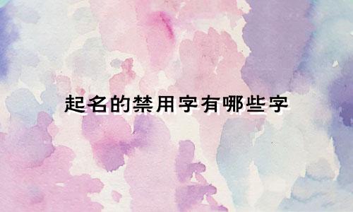 起名的禁用字有哪些字