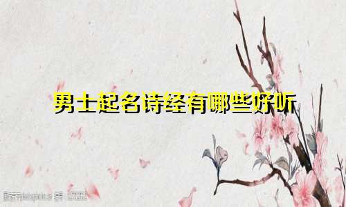 男士起名诗经有哪些好听
