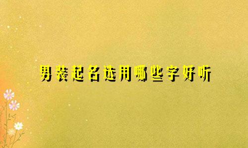 男装起名选用哪些字好听