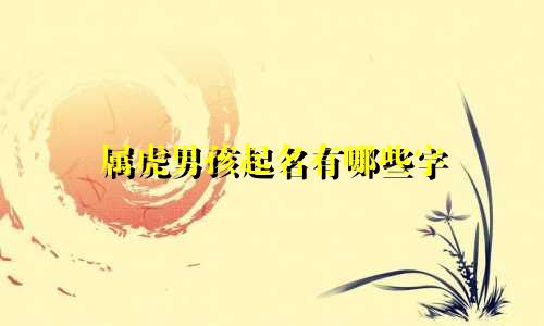 属虎男孩起名有哪些字
