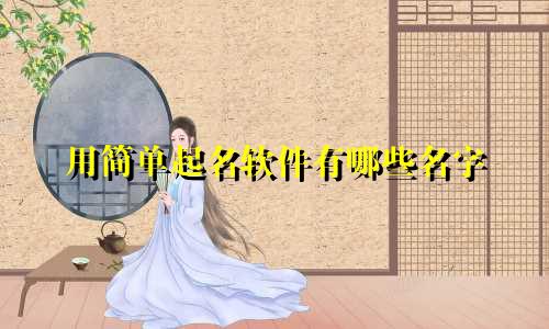用简单起名软件有哪些名字