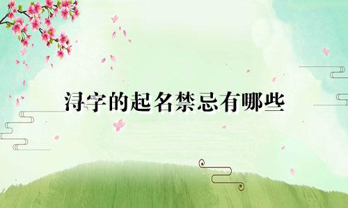 浔字的起名禁忌有哪些