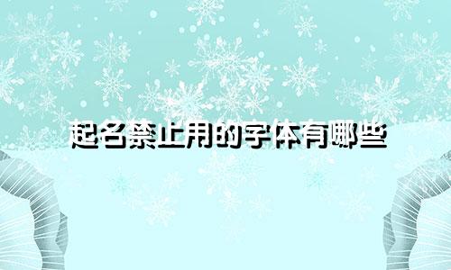 起名禁止用的字体有哪些