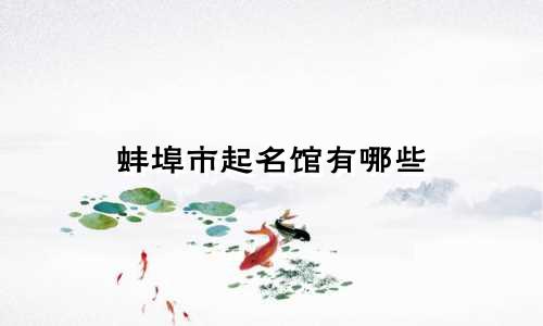 蚌埠市起名馆有哪些