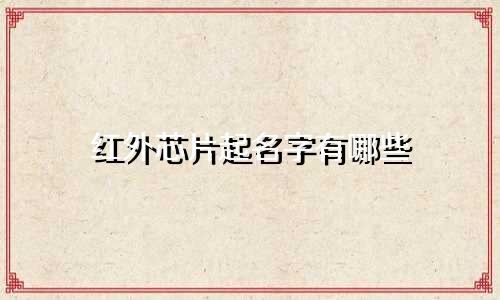 红外芯片起名字有哪些