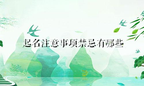 起名注意事项禁忌有哪些