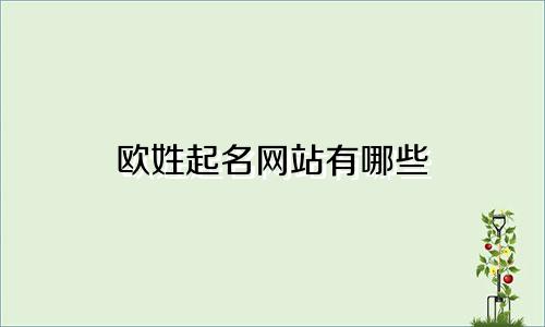 欧姓起名网站有哪些