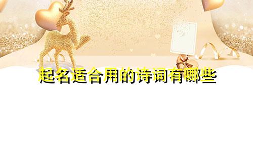 起名适合用的诗词有哪些