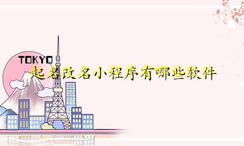 起名改名小程序有哪些软件