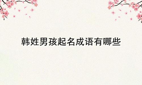 韩姓男孩起名成语有哪些