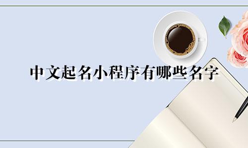 中文起名小程序有哪些名字