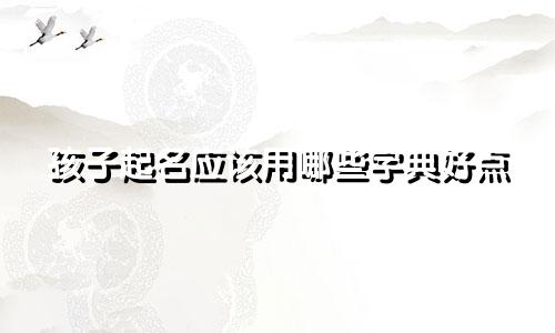 孩子起名应该用哪些字典好点