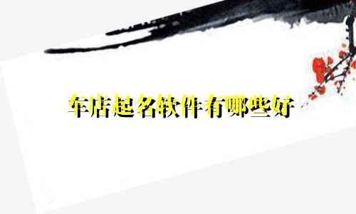 车店起名软件有哪些好