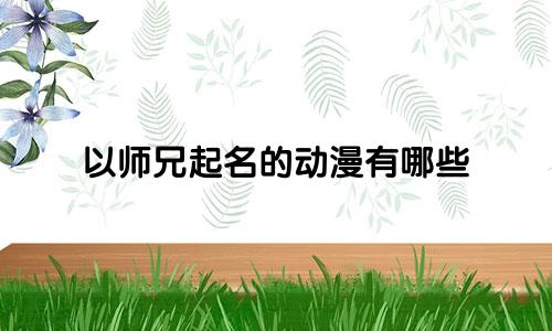 以师兄起名的动漫有哪些