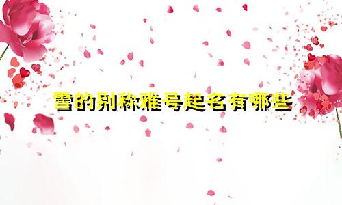 雪的别称雅号起名有哪些