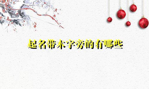 起名带木字旁的有哪些
