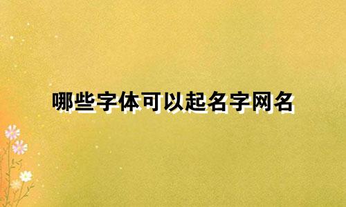 哪些字体可以起名字网名
