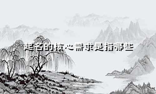 起名的核心需求是指哪些