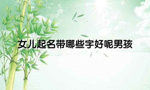 女儿起名带哪些字好呢男孩