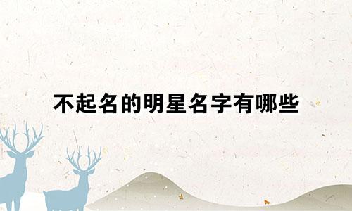 不起名的明星名字有哪些
