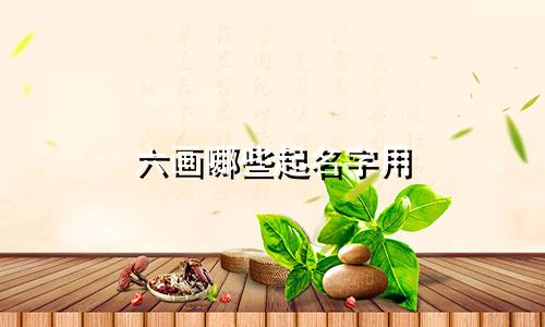六画哪些起名字用