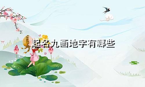 起名九画地字有哪些