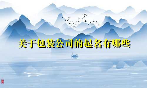 关于包装公司的起名有哪些