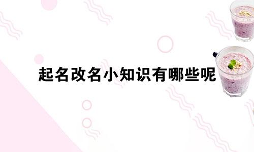 起名改名小知识有哪些呢