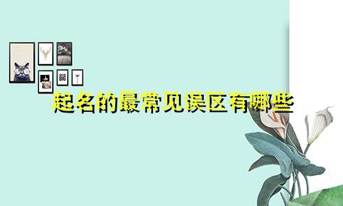 起名的最常见误区有哪些