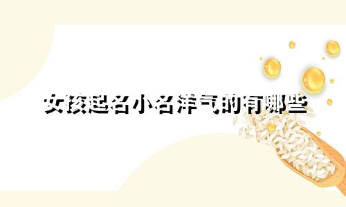 女孩起名小名洋气的有哪些