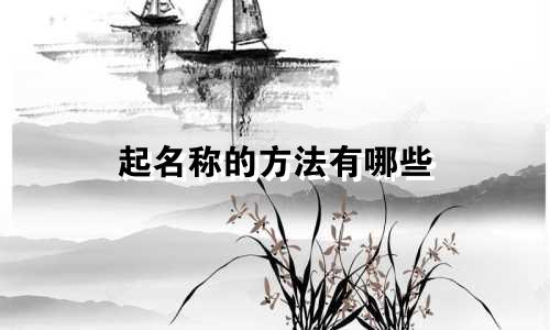 起名称的方法有哪些