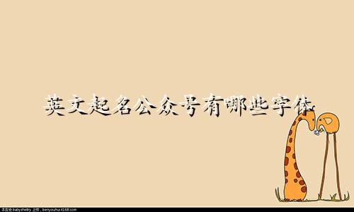 英文起名公众号有哪些字体